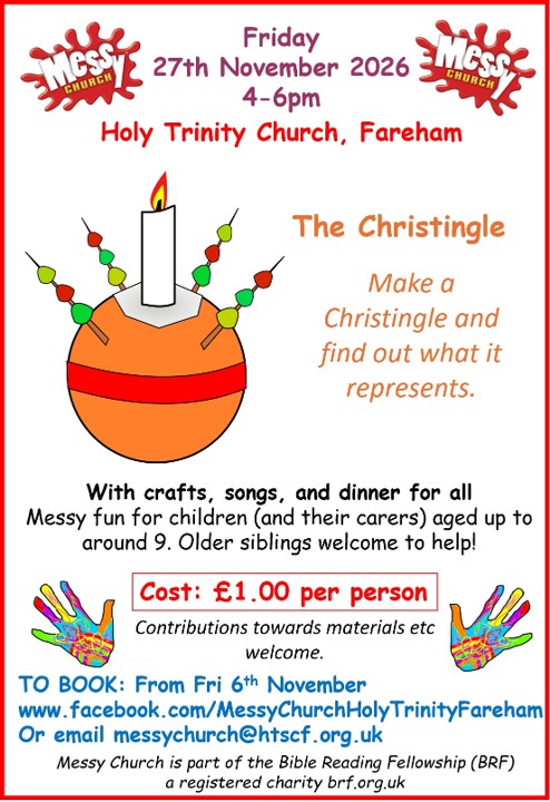 Christingle Messy Church flyer 27th November 2026